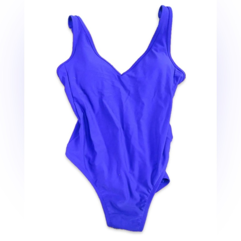 NWT [Kona Sol] One-Piece V-Neck Scoop Back Royal Blue Swimsuit Women’s Sz XS-20W - Picture 4 of 15